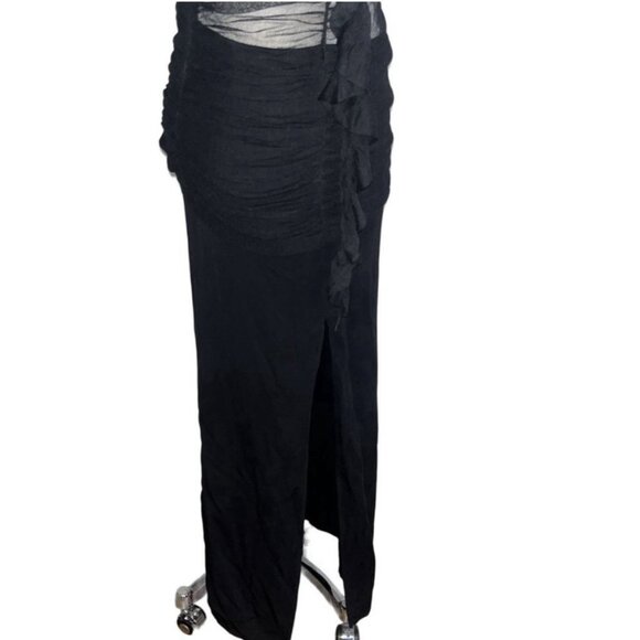 Christopher Esber Tulle Column Dress Black Silk Long Sleeve - Picture 9 of 9